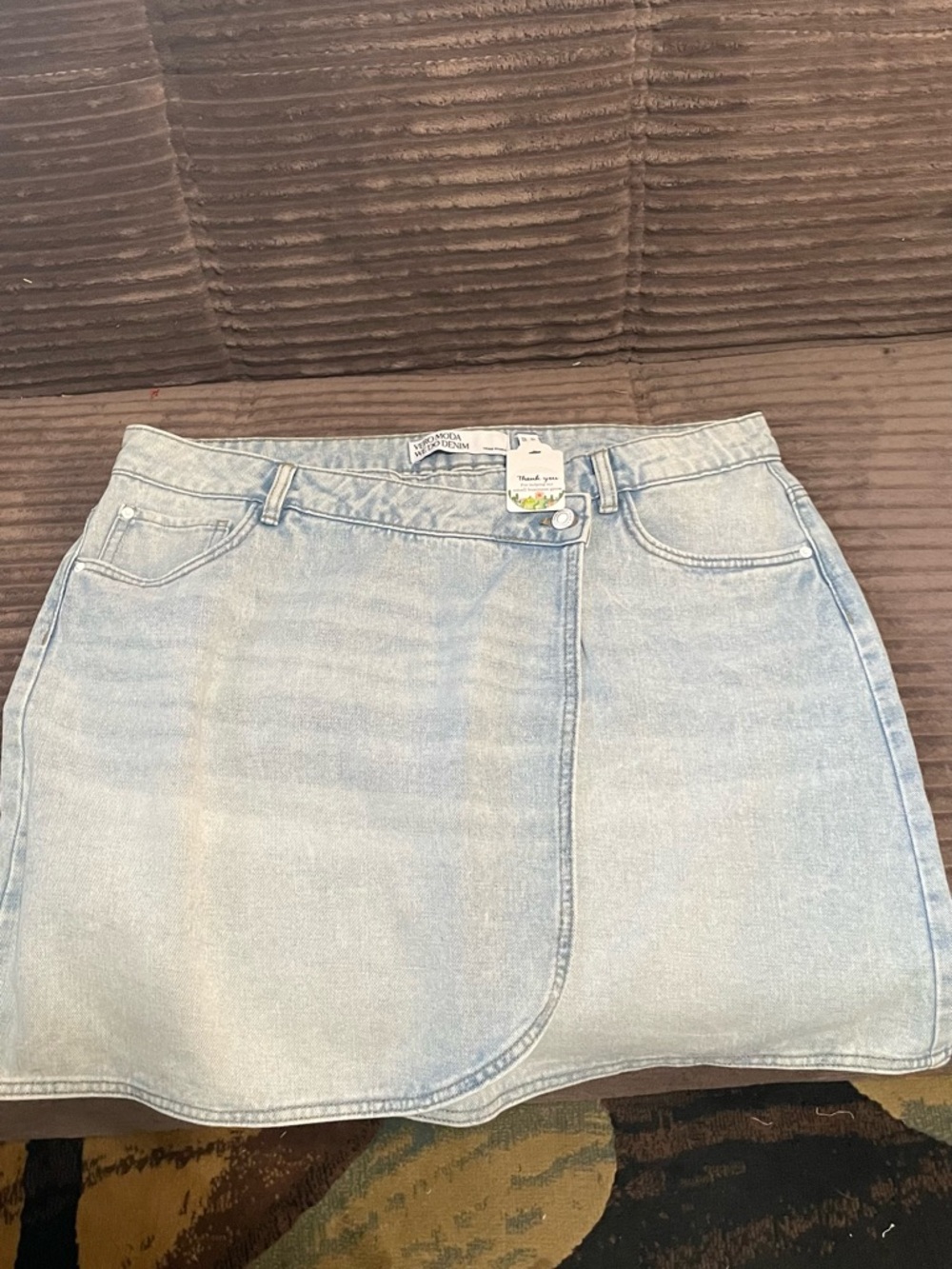 Light Wash Denim Mini Skirt -